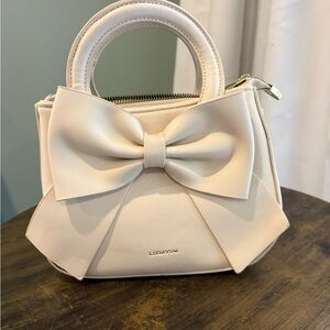 Cream Bow Handbag
